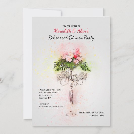 Invitations à la fête de dîner de Candelabra (Devant)