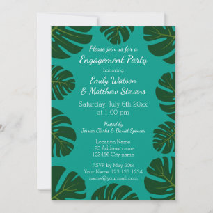 Invitations à la fête de fiançailles tropicales