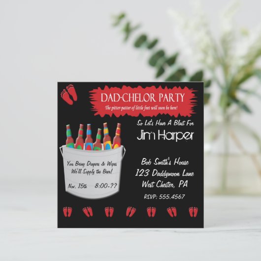 Invitations à la fête de la couche de papa (Debout devant)