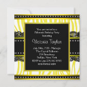 Invitations à la fête de la Quinceanera du Jaune n (Dos)
