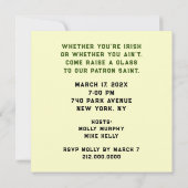Invitations à la fête de la Saint Patrick (Dos)