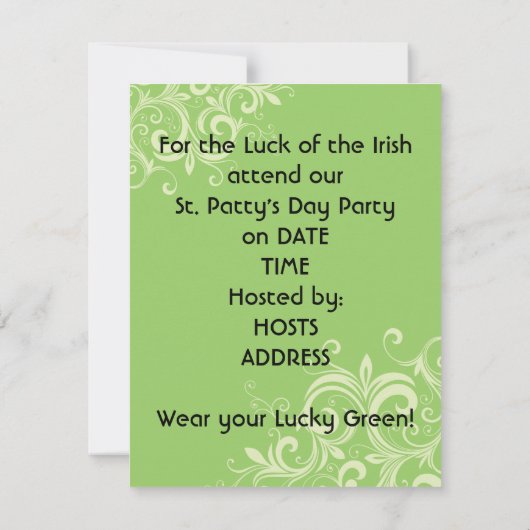 Invitations à la fête de la Saint-Patrick! (Dos)
