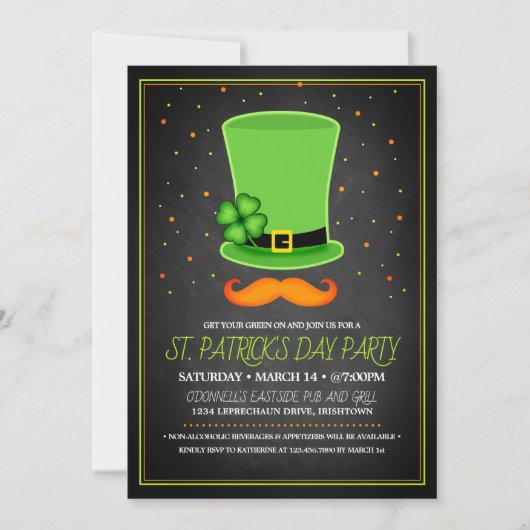 Invitations à la fête de la Saint Patrick (Devant)