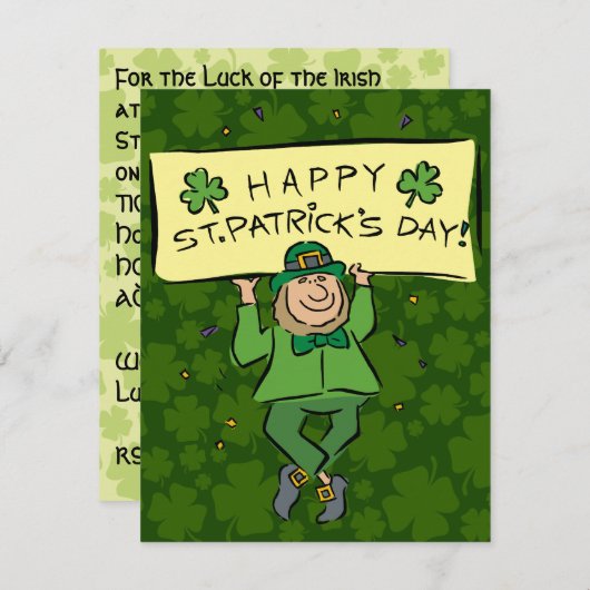 Invitations à la fête de la Saint Patrick! (Devant / Derrière)