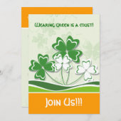 Invitations à la fête de la Saint Patrick (Devant / Derrière)