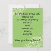 Invitations à la fête de la Saint Patrick de Victo (Dos)