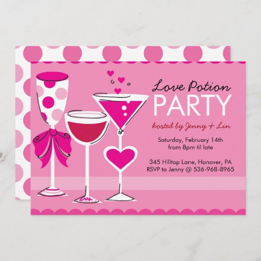 Invitations à la fête de la Saint-Valentin (Devant / Derrière)