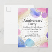 Invitations à la fête de l'anniversaire (Devant / Derrière)