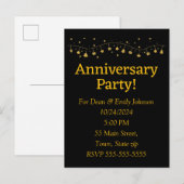 Invitations à la fête de l'anniversaire (Devant / Derrière)