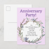 Invitations à la fête de l'anniversaire (Devant / Derrière)