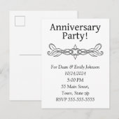 Invitations à la fête de l'anniversaire (Devant / Derrière)