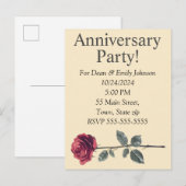 Invitations à la fête de l'anniversaire (Devant / Derrière)