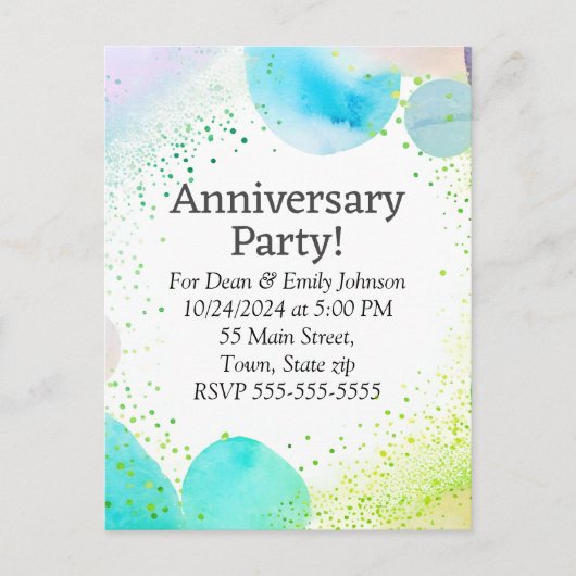 Invitations à la fête de l'anniversaire (Devant)