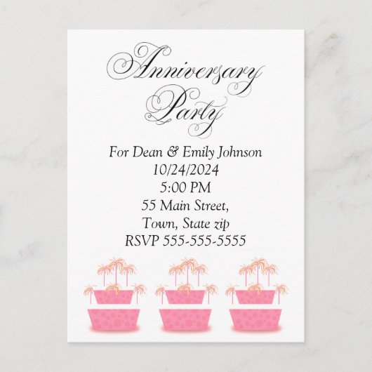 Invitations à la fête de l'anniversaire (Devant)