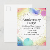 Invitations à la fête de l'anniversaire (Devant / Derrière)
