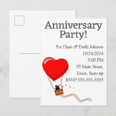 Invitations à la fête de l'anniversaire (Devant / Derrière)