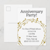 Invitations à la fête de l'anniversaire (Devant / Derrière)