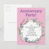 Invitations à la fête de l'anniversaire (Devant / Derrière)