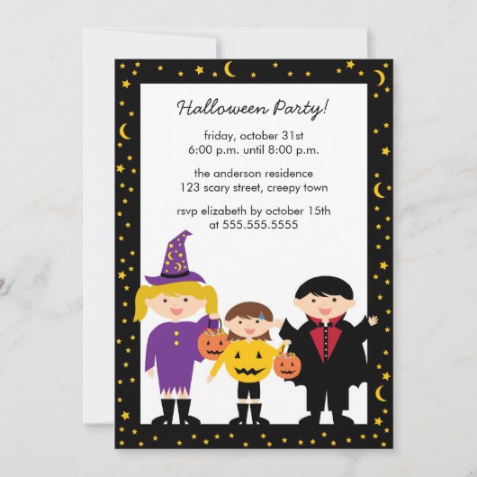 Invitations à la fête de l'Halloween (Devant)