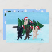 Invitations à la fête de Noël au Labrador (Devant / Derrière)