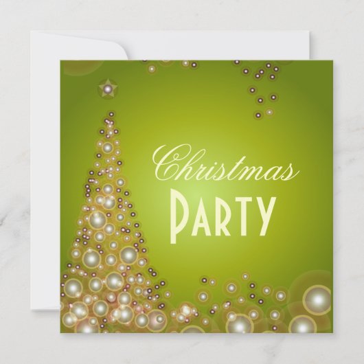 Invitations à la fête de Noël, bulles de champagne (Devant)