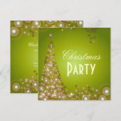 Invitations à la fête de Noël, bulles de champagne (Devant / Derrière)