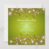 Invitations à la fête de Noël, bulles de champagne (Dos)