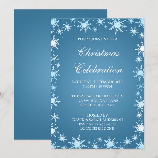 Invitations à la fête de Noël de la Frontière des (Devant / Derrière)