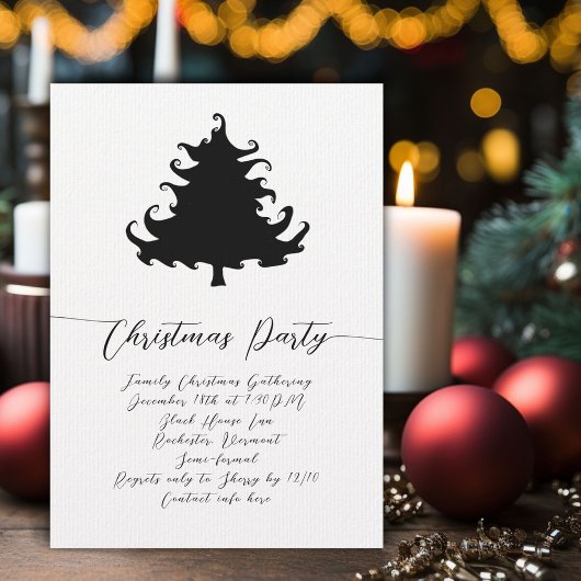 Invitations à la fête de Noël de l'arbre noir