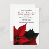 Invitations à la fête de Noël de Poinsettia (Devant / Derrière)