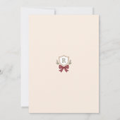 Invitations à la fête de Noël Monogram Crest Bow (Dos)