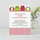 Invitations à la fête de Noël Owl (Debout devant)