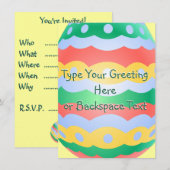 Invitations à la fête de Pâques Cartes de Pâques p (Devant / Derrière)