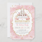 Invitations à la fête de Pâques de Bunny mignonne (Devant)