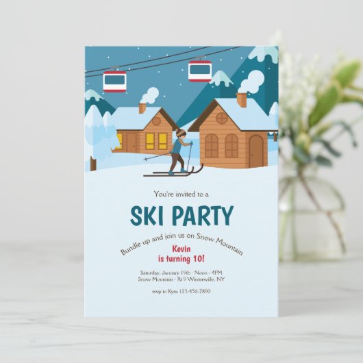 Invitations à la fête de ski (Debout devant)