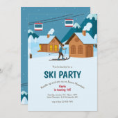 Invitations à la fête de ski (Devant / Derrière)