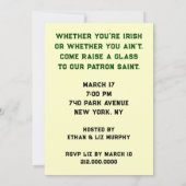 Invitations à la fête de St. Patrick (Dos)