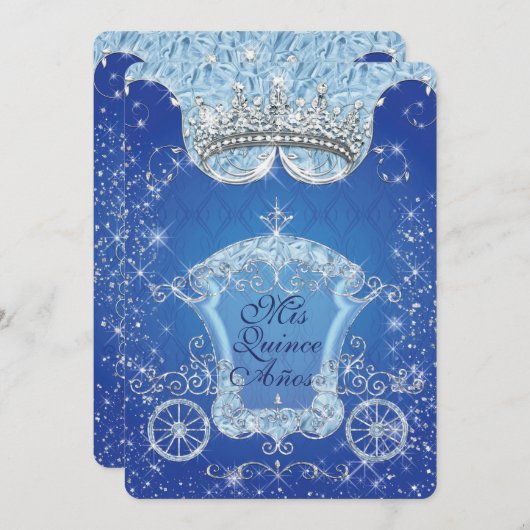 Invitations à la fête de style Cendrillon (Devant / Derrière)