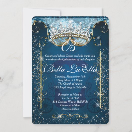 Invitations à la fête de style Cendrillon (Dos)