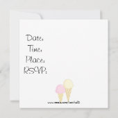 Invitations à la fête des cônes de crème glacée (Dos)