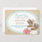 Invitations à la Fête des mariées Tea Party (Devant / Derrière)