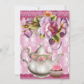 Invitations à la Fête des mariées Tea Party (Dos)