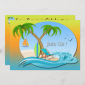 Invitations à la fête d'été Island Dreams (Devant / Derrière)