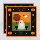 Invitations à la fête d'Halloween (Devant / Derrière)