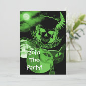 Invitations à la fête d'Halloween à la peur verte (Debout devant)