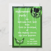 Invitations à la fête d'Halloween à la peur verte (Dos)