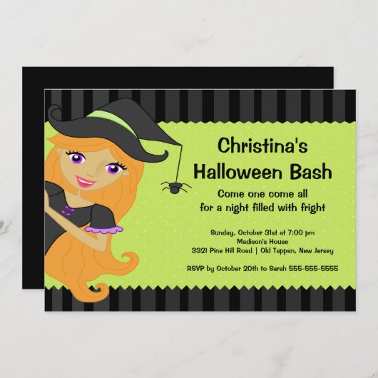 Invitations à la fête d'Halloween Bash (Devant / Derrière)