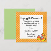 Invitations à la fête d'Halloween Candy Corn (Devant / Derrière)