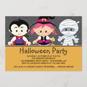 Invitations à la fête d'Halloween pour les enfants