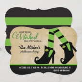 Invitations à la fête d'Halloween Wicky Witch (Devant / Derrière)